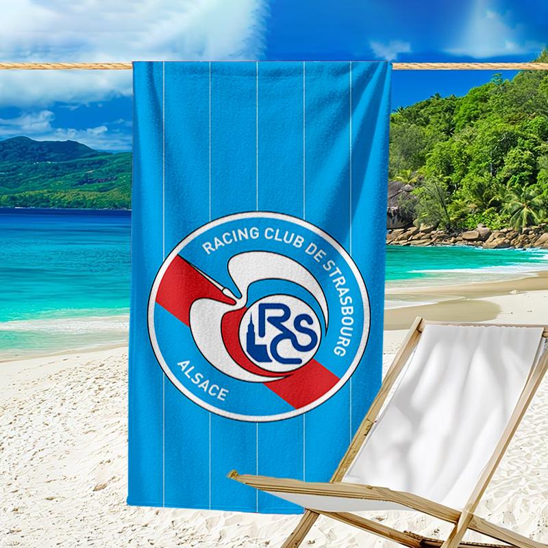 Football Strasbourg Crest Beach Towel - Soft, Absorbent Microfiber, Lightweight, Ideal for The Beach, Parties, Travel, Camping fan gifts