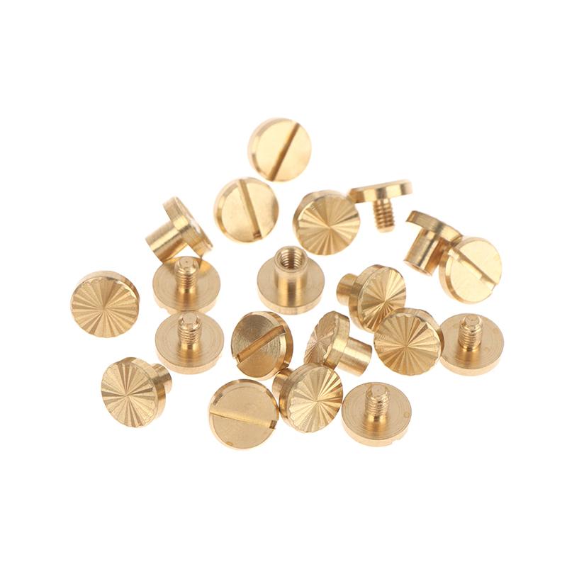 New! 10pcs Solid Brass Binding Chicago Screws Belt Screw Nail Stud Rivets For Photo Album Leather Craft Belt Wallet Fasteners