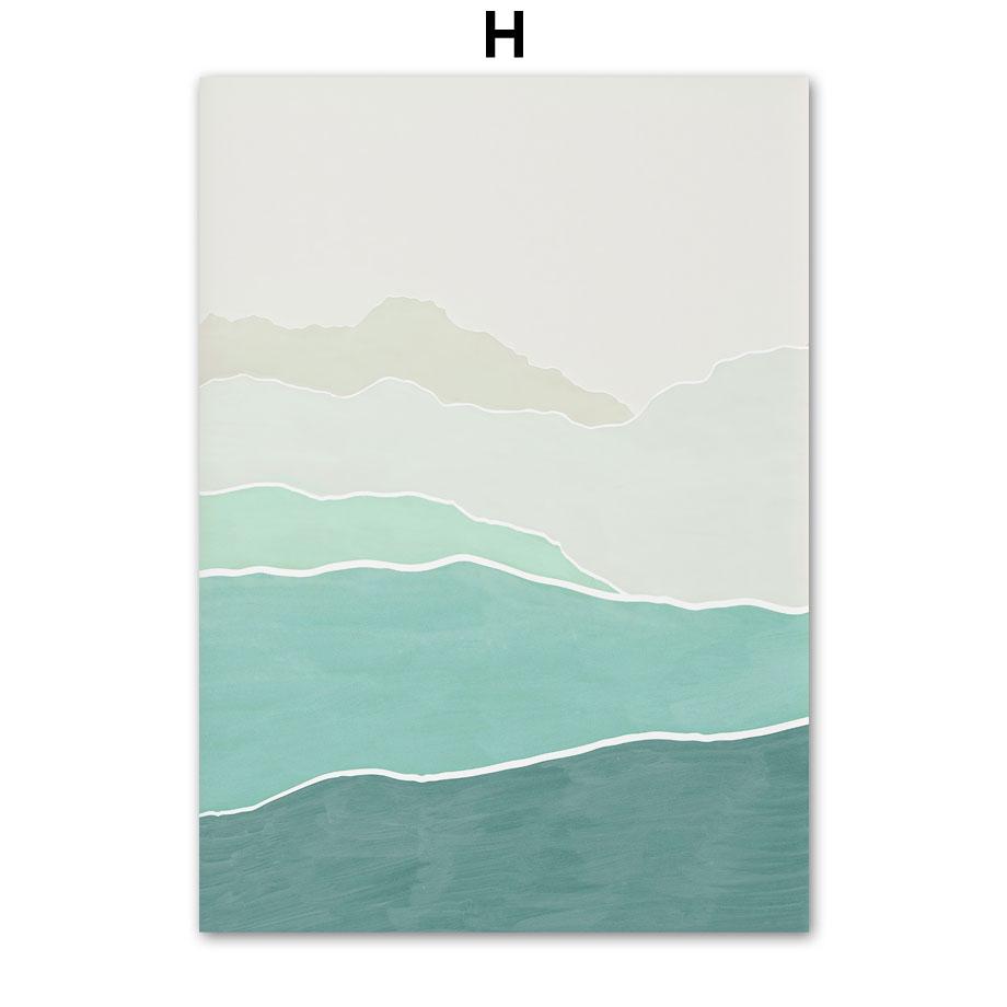 Снежная гора, лес, зеленое озеро, лодка, настенная живопись на холсте, плакаты на скандинавскую тему и принты, настенные панно для украшения гостиной