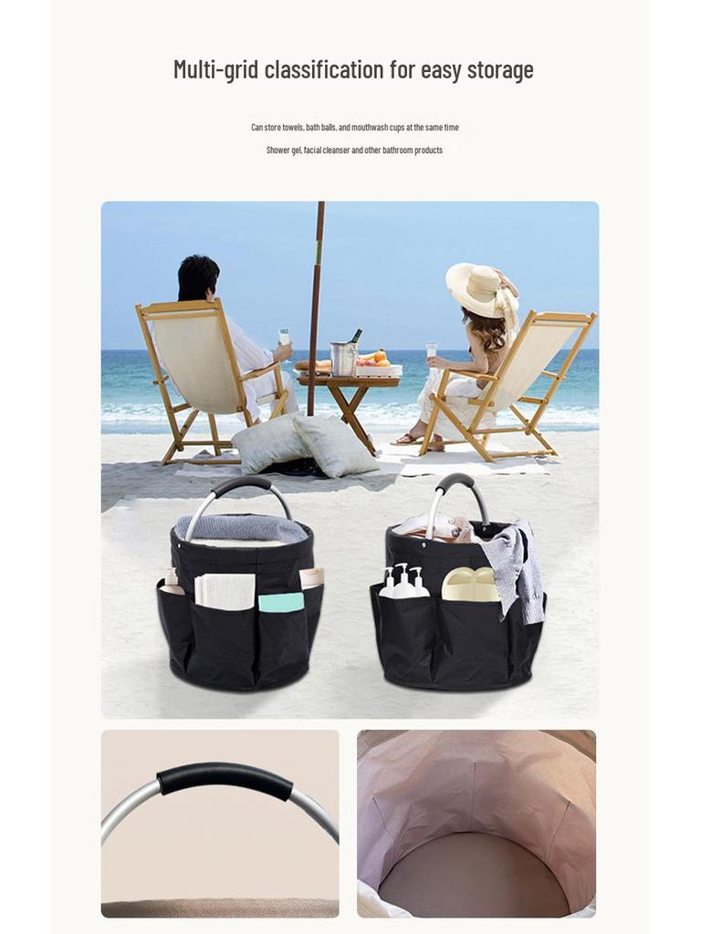 Портативная складная корзина для пикника и пляжа - ручная сумка для туалетных принадлежностей, ванных принадлежностей, дома и покупок