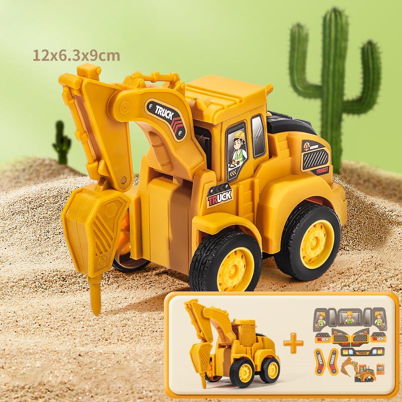 Engineering Vehicle Model Press Sliding Car Excavator Bulldozer Children Educational Construction Vehicle Toy Kids Boy Gift