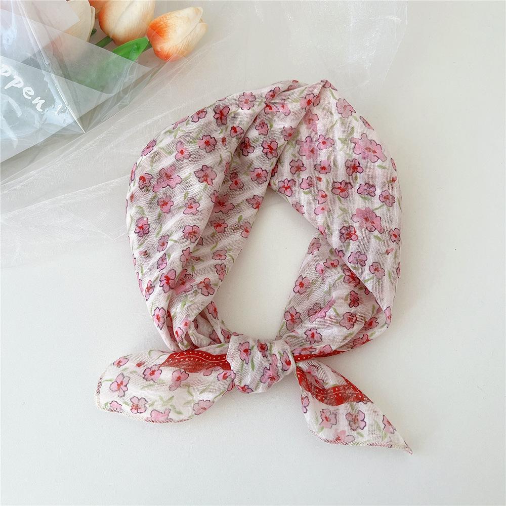 Маленький квадратный шарф из хлопка и льна, шелковый шарф, женский, весна и осень, новый стиль, художественный и универсальный, модный, темпераментный шарф-повязка на голову