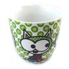 Les Trésors De Lily [N5667] - Porcelain Mug 'Dog and Cat Lolita' Green