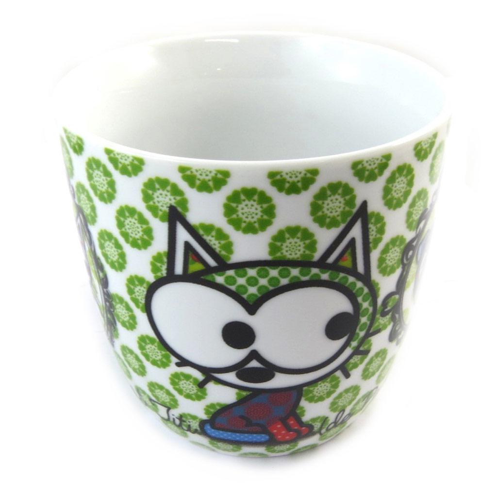 Les Trésors De Lily [N5667] - Porcelain Mug 'Dog and Cat Lolita' Green