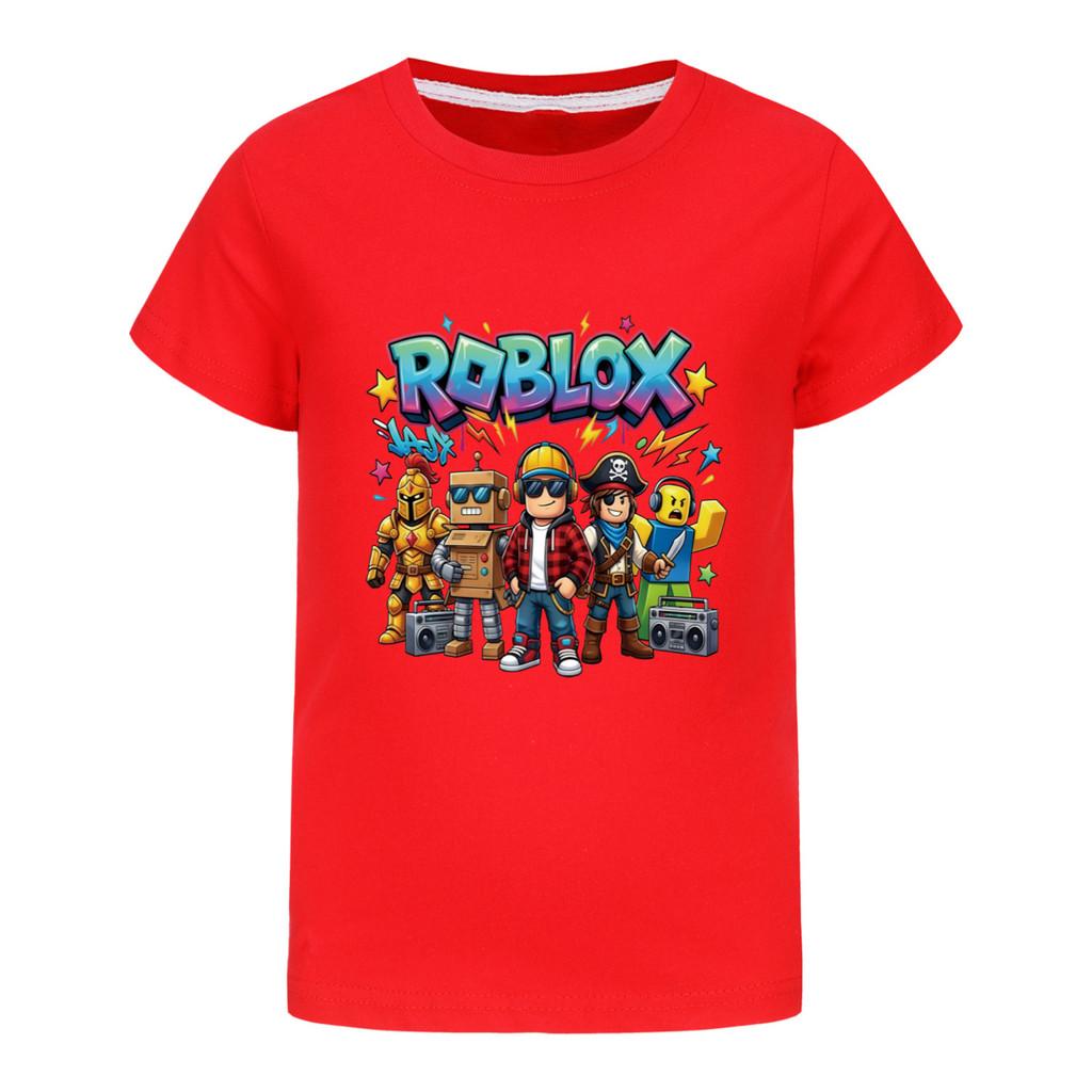 5574 Футболка с принтом игры Roblox для мальчиков и девочек, с короткими рукавами