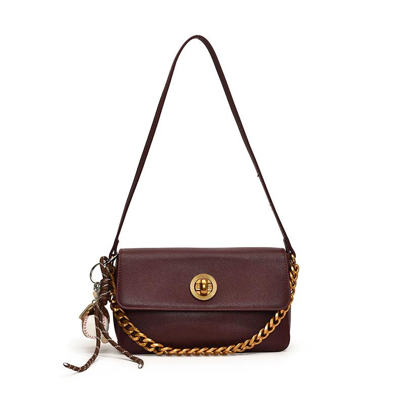 Маленькая женская сумка осень-зима 2024 года, новая ретро универсальная сумка через плечо, нишевая модная цепочка, маленькая квадратная сумка