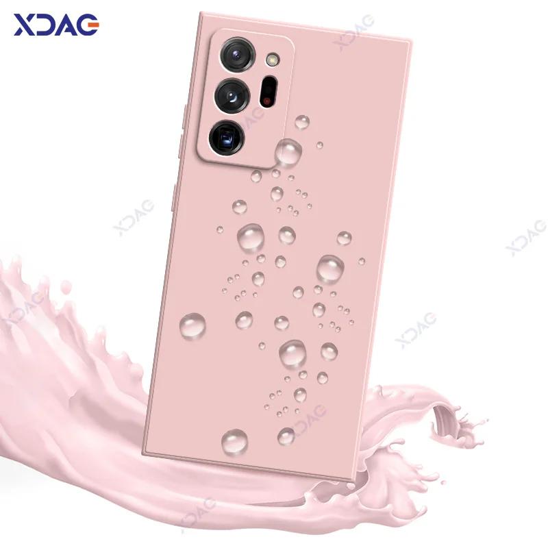 Милые модные чехлы для Samsung Galaxy Note 9 10 20 Plus Ultra SamsungNote20Ultra 5G 360 Soft Square Liquid Silicone Shield