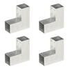 VidaXL Post Connectors 4 Pcs L-Shape Galvanized Metal 71x71 Mm