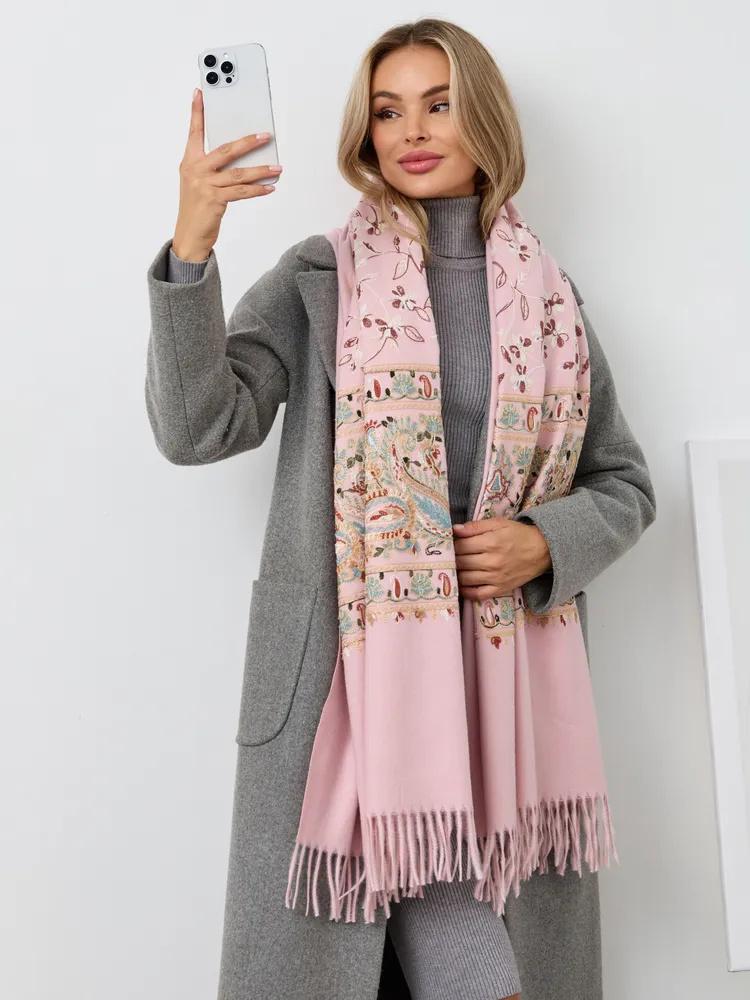 Embroidered Shawl Scarf Outer Wear Cashmere Embroidered Scarf Shawl