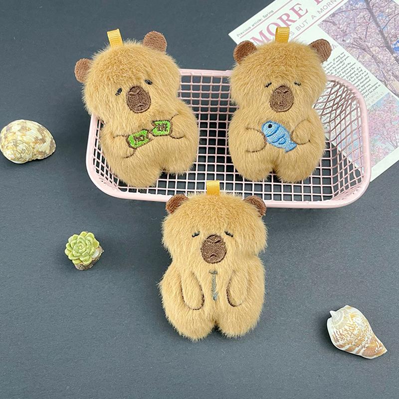 Милый мультяшный плюшевый брелок в виде капибары, забавный милый брелок в виде капибары, изысканный рюкзак, украшения, аксессуары, подарки