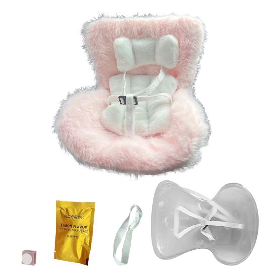 Плюшевое кукольное автокресло с зажимом для вентиляционного отверстия, настольная подставка, мягкая пушистая подушка, ремни безопасности, симпатичное украшение для автомобиля для коллекционеров и поклонников