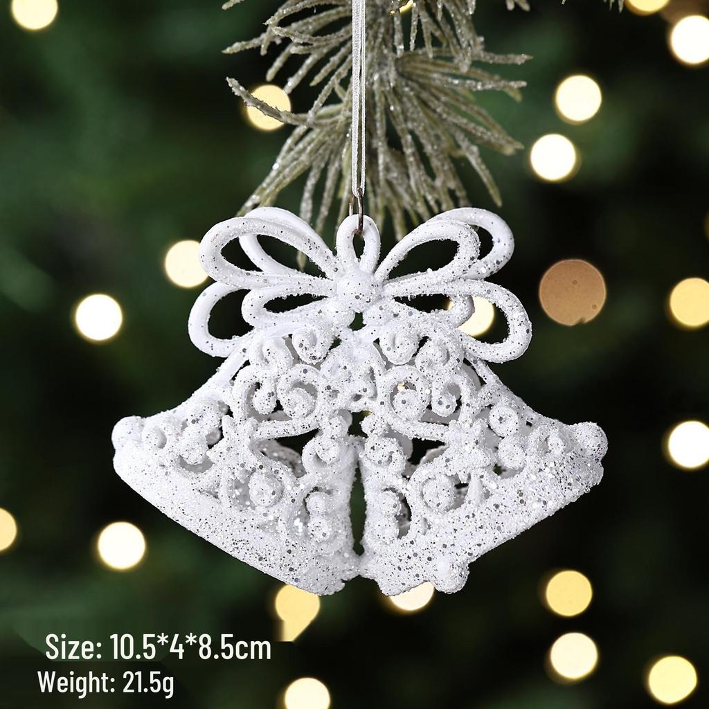 White Christmas Tree Ornaments: Five-Pointed Star & Snowflake Design, Hot-Selling