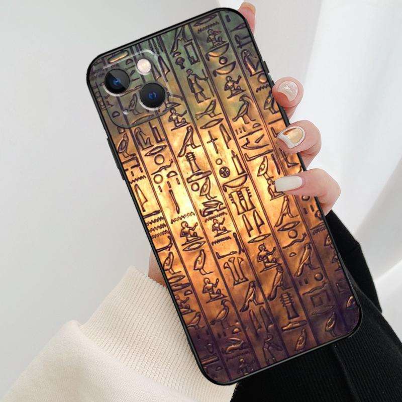 Чехол для телефона с египетскими иероглифами для iPhone 17 Pro Max 14 13 12 11 15 16 Pro Max mini 16 15 Plus 16e 17 Air Cover