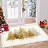 1pc of Golden Christmas Tree Printed Door Mat, a Easy Indoor Decorative Carpet, Plush Bathroom Non-Slip Mat, Made of Polyester Fiber Material, 1.2 Cm