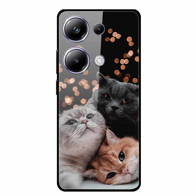 Glass Back Cover For Xiaomi Redmi Note 13 Note13 Pro Case Soft Bumper Hard Tempered Glass Case For Redmi Note 13 Pro Phone Case