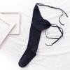 Japanese Style Women Lolita Thigh High Socks Harajuku Gothic Criss Cross Lace-Up Bandage Student Over Knee Stockings