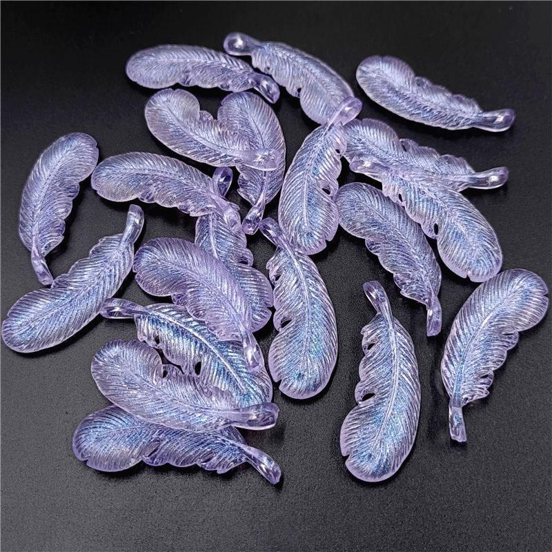 Материалы Прозрачные DIY аксессуары 10 шт. Творческий светлый цветной серии перьев кулон изготовление ювелирных изделий ожерелье серьги светящиеся бусины ручной работы