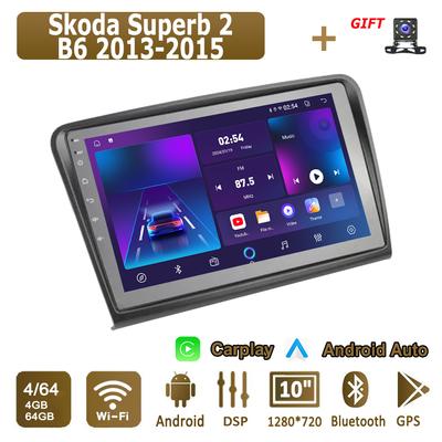 Android Carplay автомобильное радио для Skoda Superb 2 B6 2013-2015 мультимедийный проигрыватель головное устройство стерео GPS навигация BT WIFI 4+64 ГБ