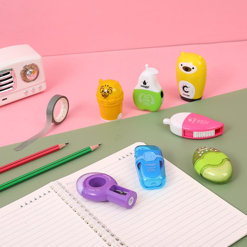 Два в одном: точилка для карандашей и ластик: Креативная, красочная, симпатичная форма с двойной головкой для чистого стирания и меньшего количества крошек. Идеально подходит для студентов!