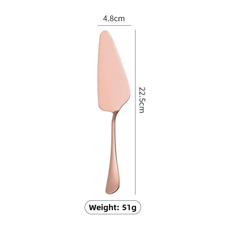 Stainless steel cake spatula set, pizza spatula, dessert knife two-piece set, baking tools, gold-plated