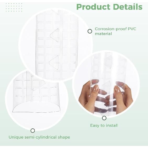 4 шт. пластиковых моховых столбиков, 24″ прозрачные палочки из сфагнового мха для комнатных вьющихся растений, штабелируемые полые опоры для растений с 10-футовыми стяжками, растительный мох