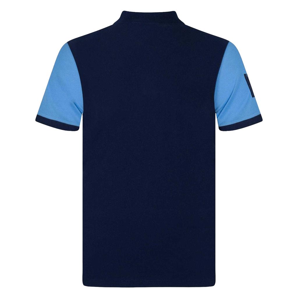 Manchester City FC Mens Contrast Sleeves Polo Shirt