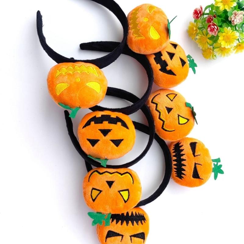 Hair Hoop DIY Halloween Pumpkin Headwear Headband Soft Fabric Catoon Gift Dropshipping