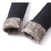 Autumn Winter Women Thicken Stretch Skinny Jeans Fashion Button High Waist Black Warm Jeans Lady Vintage Blue Denim Pencil Pants