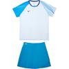 Performance Series SS24 Цветной блок Круглый вырез горловины реглан короткий рукав топ и эластичная талия короткая юбка комплект женский белый 72CG45P1