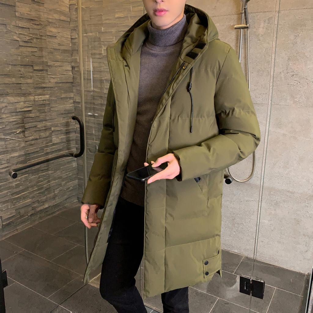 Medium and Long Cotton-padded Clothes Men's Winter Trend Loose Bread Clothes Hooded Cotton-padded Jacket