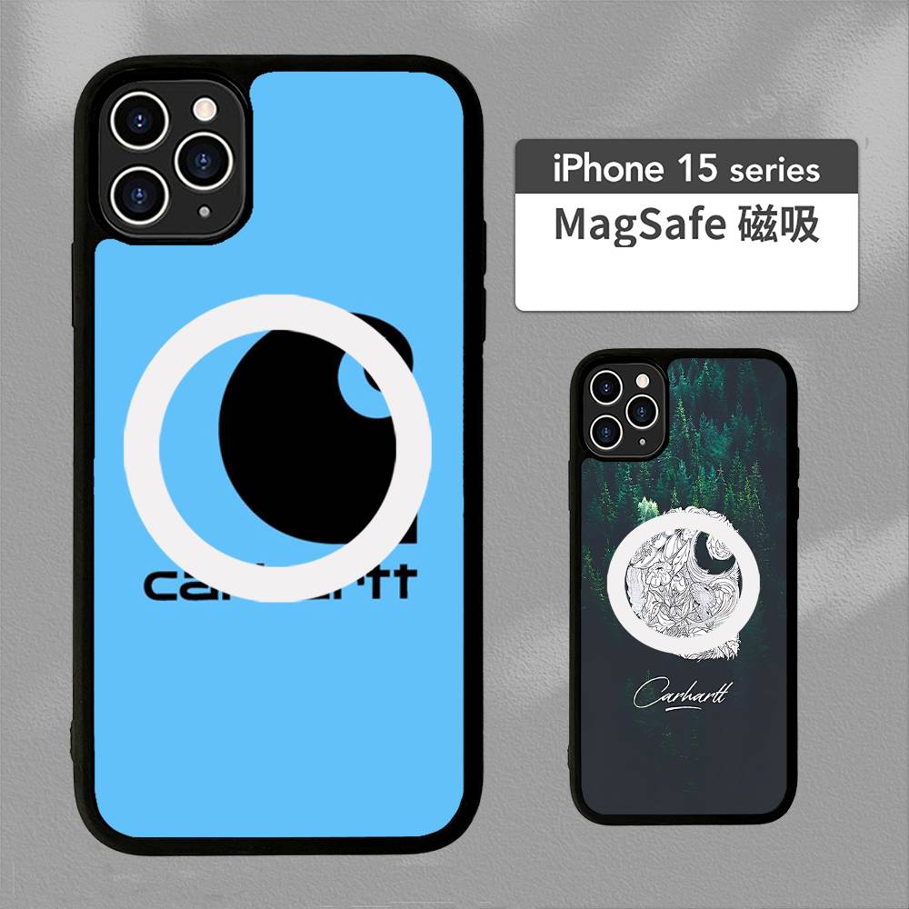 C-CarharttS Логотип Черный Для Магнитного Чехла Телефона Для IPhone 16 15 17 Pro Max 11 12 13 14 Plus Чехол
