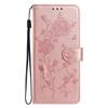 For iPhone 16 Pro Max Wallet Case Rose Pattern Imprinted Leather Flip Stand Phone Cover