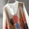 Женский вязаный жилет Sibaisha в художественном стиле с цветными блоками