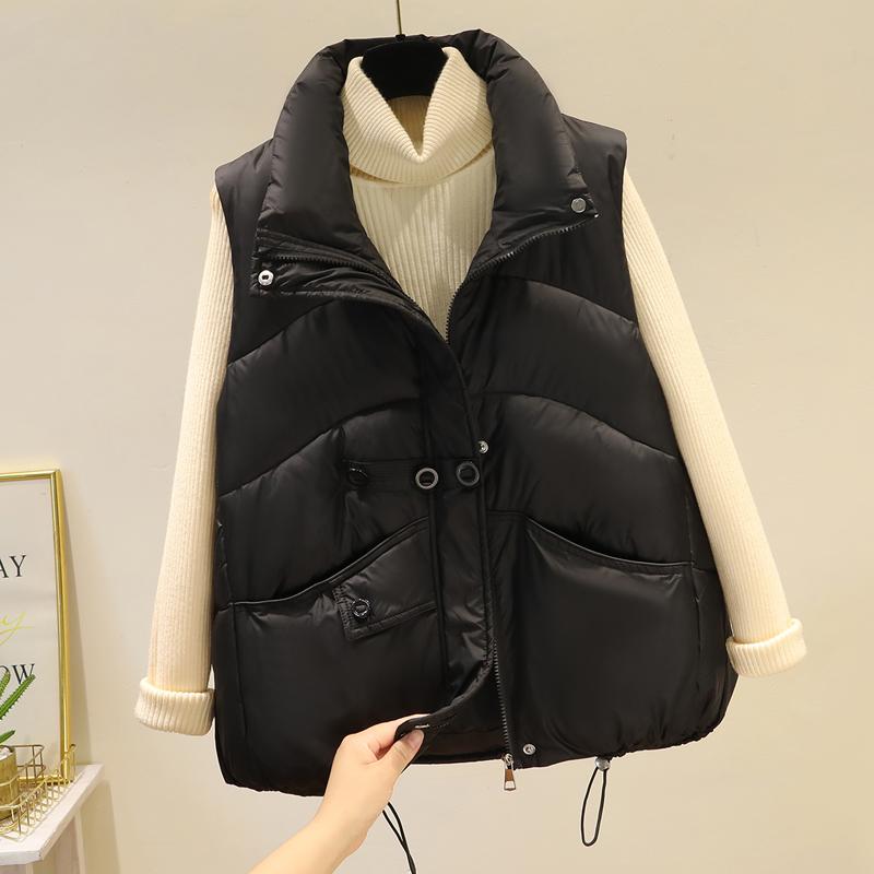 Модная женская парка без рукавов, зимняя верхняя одежда, элегантный толстый теплый жилет, женские короткие пальто