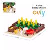 Ovly Набор деталей MOC «Ферма полей кукурузы» с тележкой для животных на кукурузном поле, овцами, цыплятами, набором строительных блоков «сделай сам», детский подарок с руководством