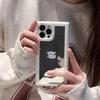 Зеркальный кот собака Римская подставка для чехла на телефон iPhone 15 Apple 14/13 Pro Max защитный чехол