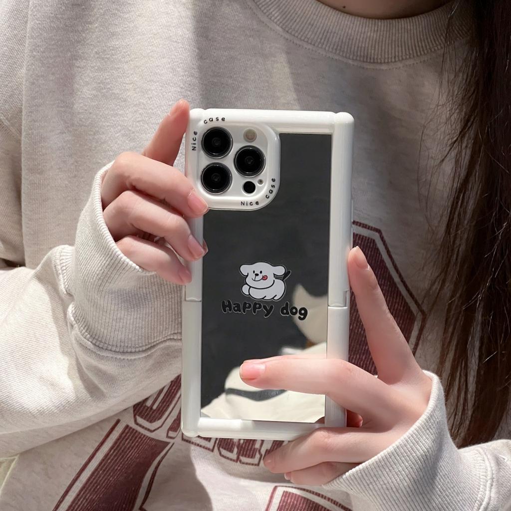 Зеркальный кот собака Римская подставка для чехла на телефон iPhone 15 Apple 14/13 Pro Max защитный чехол