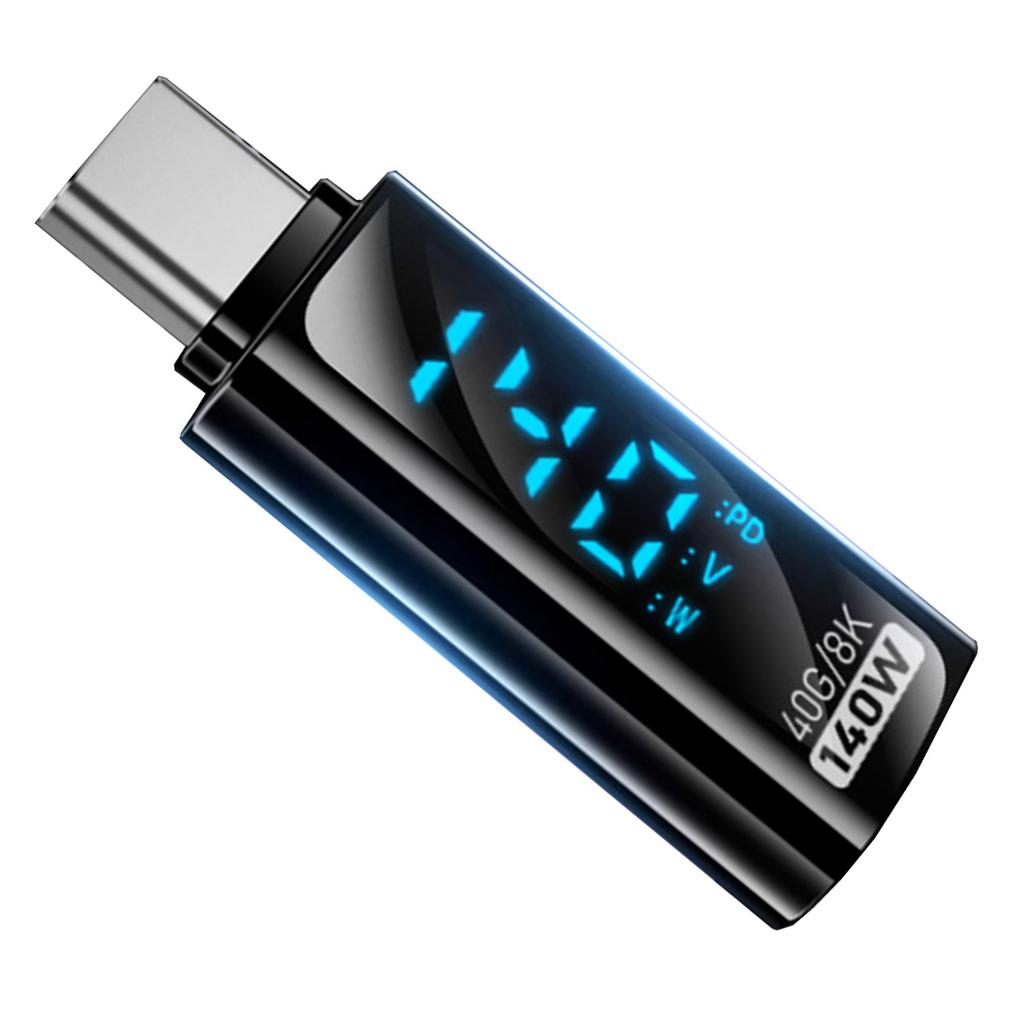 Адаптер-удлинитель USB C с LED-дисплеем, быстрая зарядка 140 Вт, передача данных 40 Гбит/с, поддержка для смартфонов, планшетов, ноутбуков