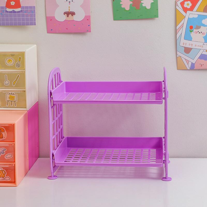 Cosmetic Jewelry Double-layer Folding Storage Rack Simple Home Desktop Bathroom Rack