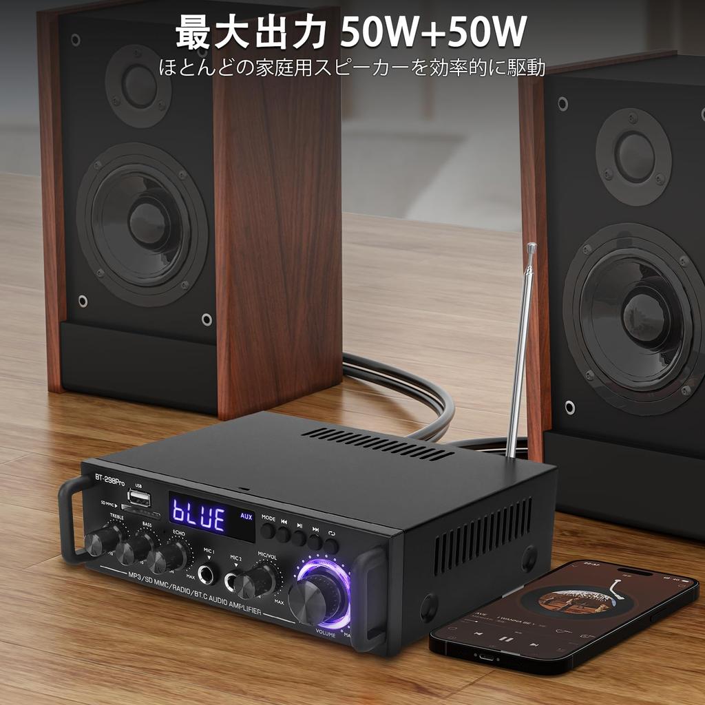 Bluetooth усилитель HiFi стерео усилитель мощности приемник канал 2X50 Вт мини усилитель небольшой домашний аудио усилитель низкие высокие частоты эхо-управление вход для