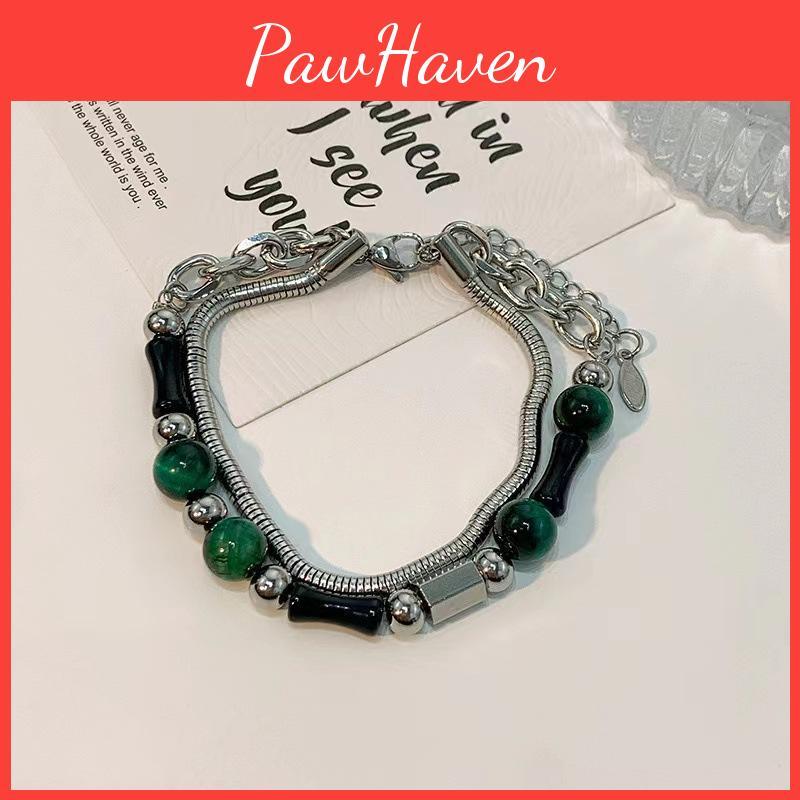 Титановый браслет стальной для женщин лето 2024 уникальный двухслойный дизайн