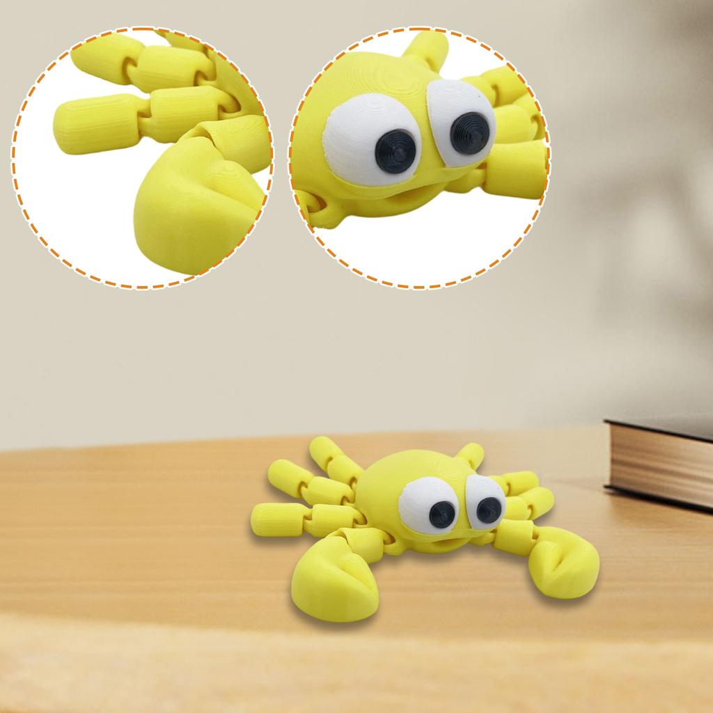 3D-печатная фигурка-игрушка-орнамент Краб, подвижная модель