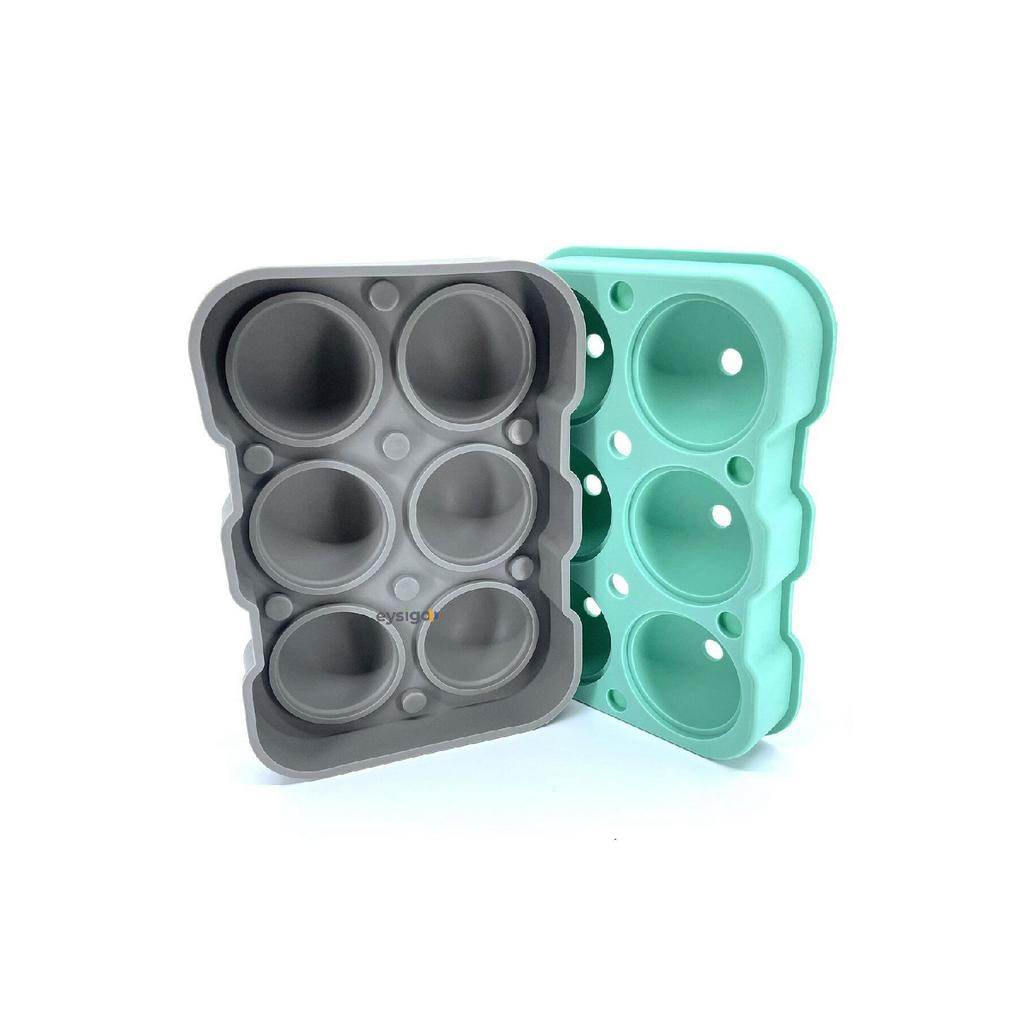 Силиконовая форма для льда большого размера из 6 предметов, зелено-серая