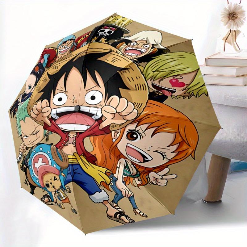 One Piece Crew Automatic Folding Umbrella, Self-Opening/ Closing, Durable Windproof Travel Umbrella for Outdoor Adventures a0826035