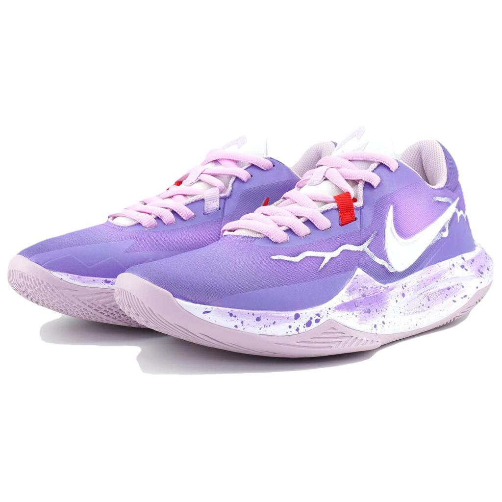 Nike Мужские низкие баскетбольные кроссовки Precision 6 Purple Lightning Thunder Cloud Mesh, амортизация из текстиля, износостойкие DD9535-100(Команда479-)