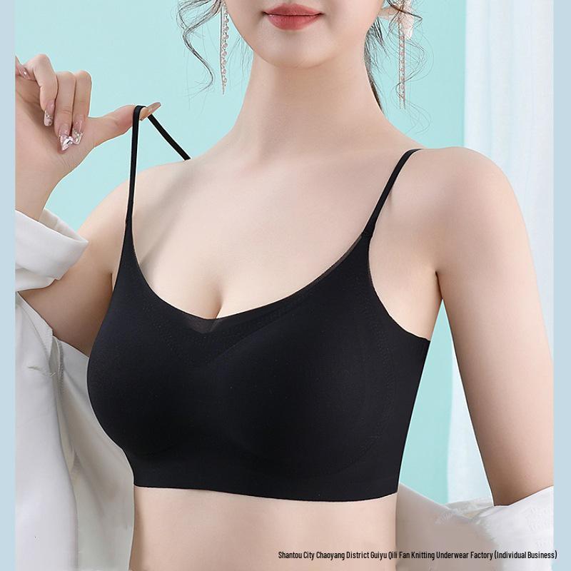 Летний бесшовный ультратонкий бюстгальтер-майка из ледяного шелка с поддержкой чашек, ощущение обнаженности, удобный, красивый дизайн спинки для женщин больших размеров.