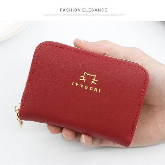 Женский кошелек-картхолдер на молнии - Много отделений для карт, Большая вместимость, Мини-кошелек для монет