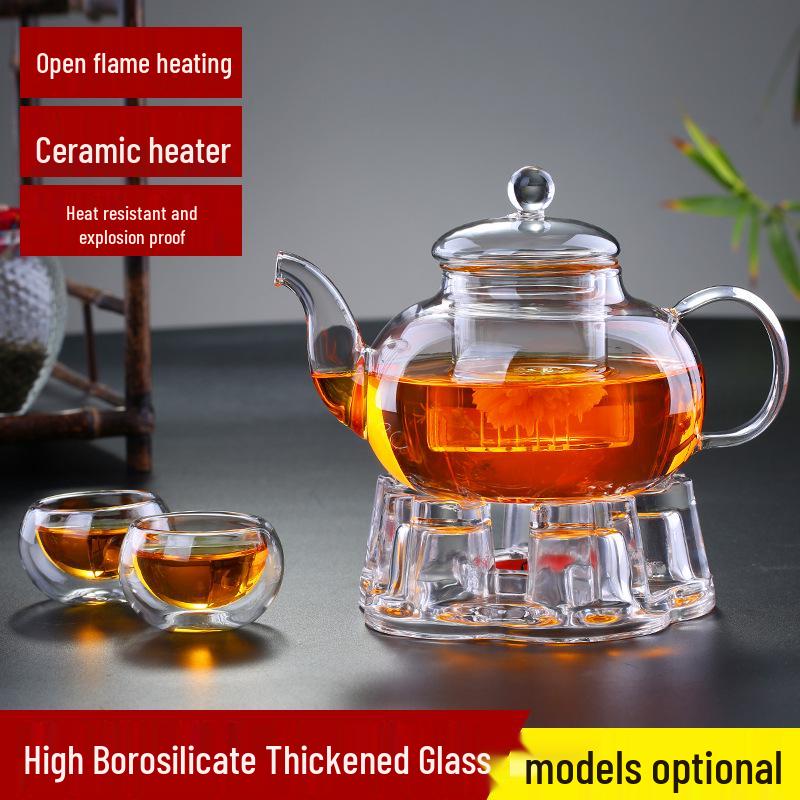 Thickened Glass High Borosilicate Flower Teapot with Filter for Kung Fu Tea