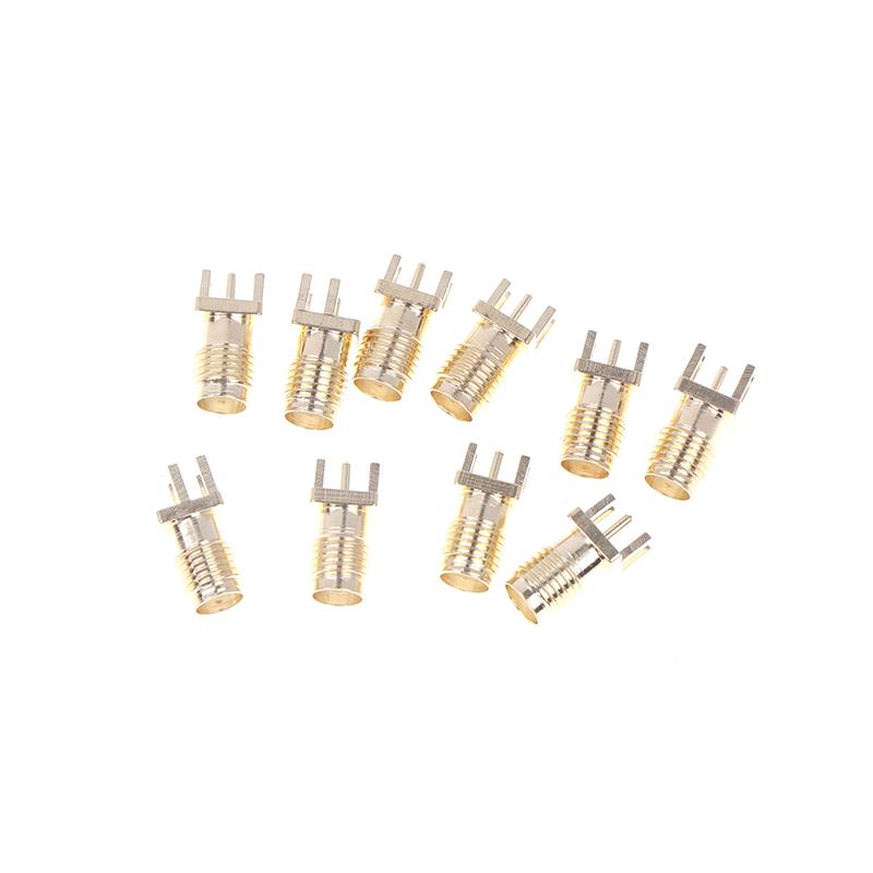 10 Pcs Sma Female Jack Adapter Sma Female Base Socket Jack With Solder Pcb Board Edge Mount Adapter