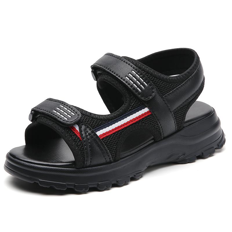 Женские летние римские сандалии на платформе, уличные, черные, с открытым носком, повседневные, для девушек, спортивные сандалии, большие размеры